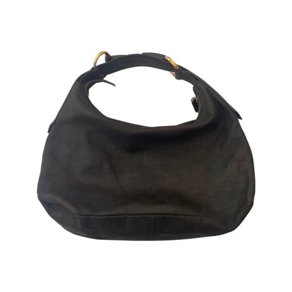Gucci Dark Brown Guccissima Leather Medium Horsebit Hobo Bag /VECA - Picture 2 of 8